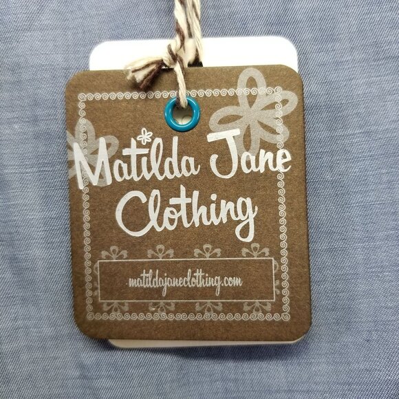 Matilda Jane Hour by Hour Chambray Blue Jacket L Spring Summer Lightweight - Picture 6 of 6